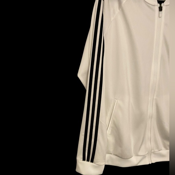 Adidas White and Black 3 Stripe Track Jacket XL New - Picture 4 of 6
